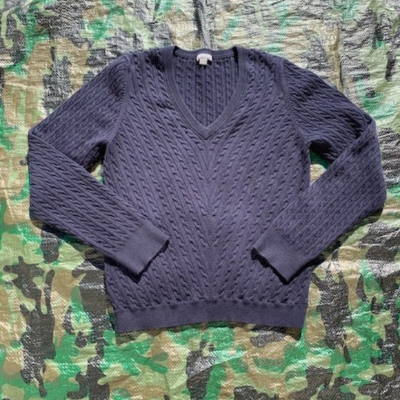 Ann Taylor Sweaters - Ann Taylor navy blue cable knit sweater size L